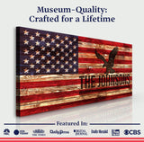 Rustic American Flag Family Name Sign - Tailored Canvases - Flyclothing LLC