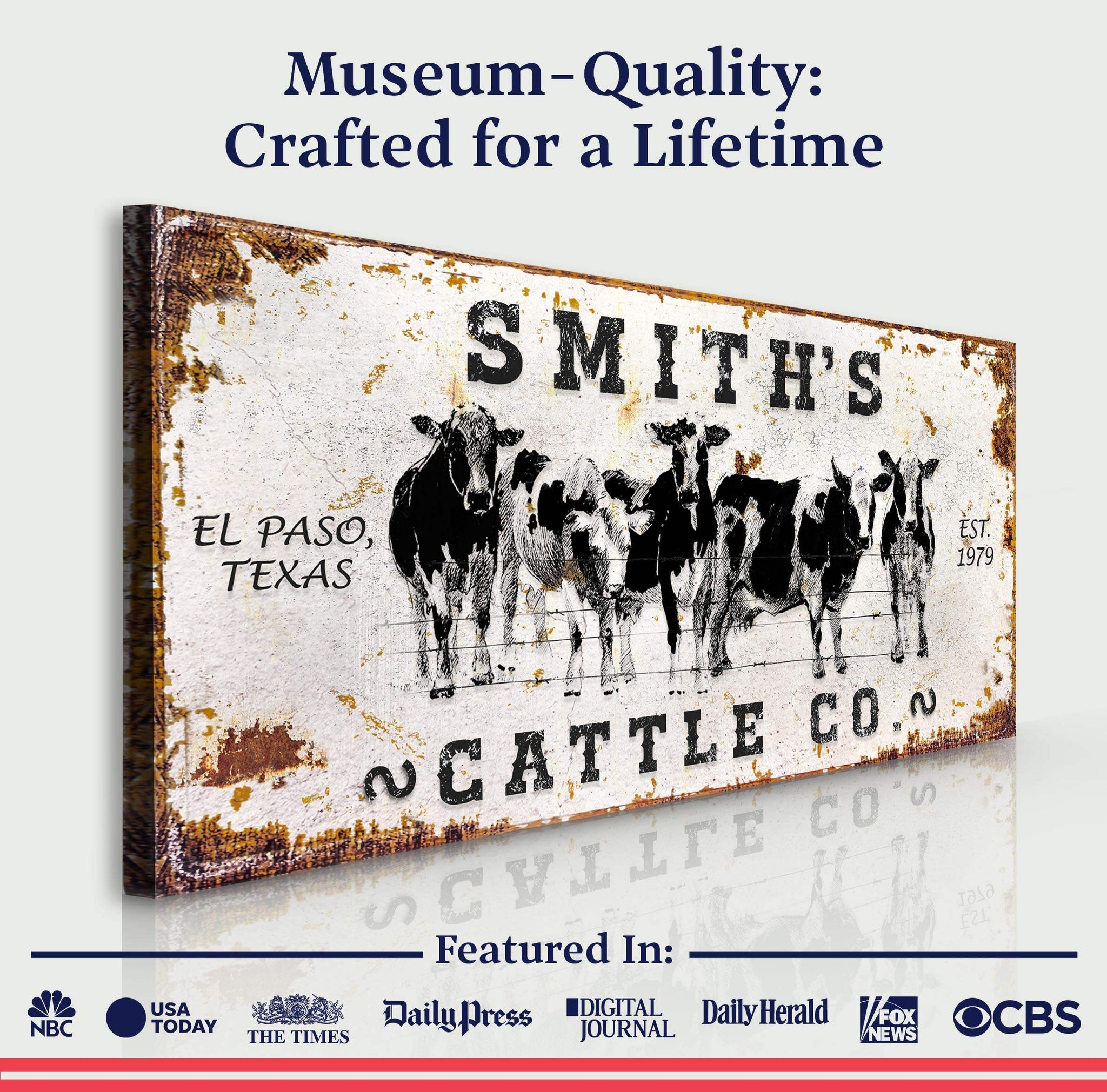 Personalized Cattle Sign II - Tailored Canvases - Flyclothing LLC