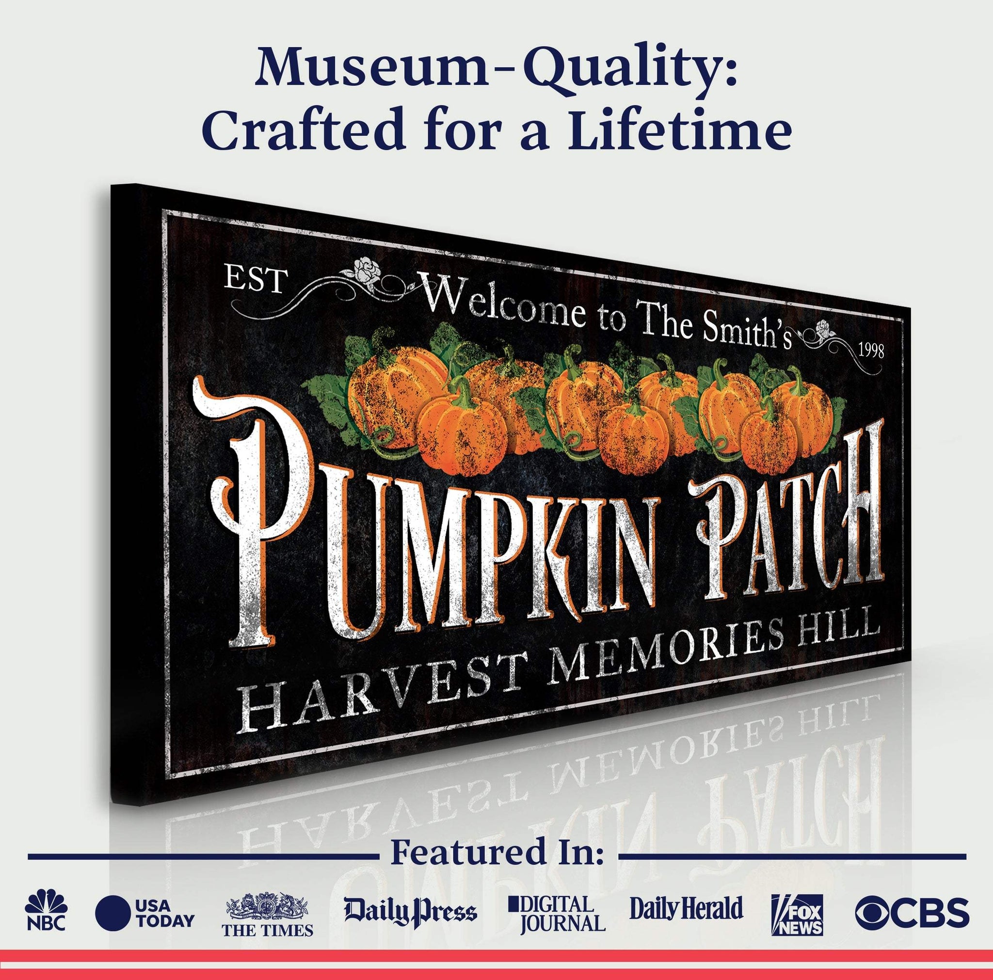 Personalized Pumpkin Patch Sign IX - Tailored Canvases - Flyclothing LLC