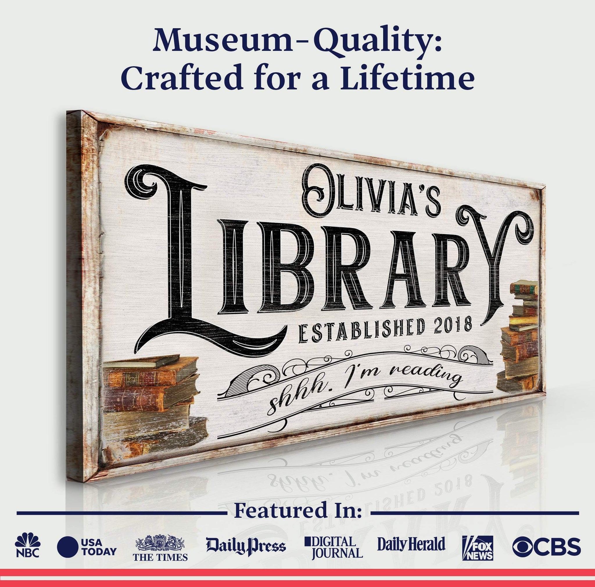 Shhh I'm Reading Library Sign - Tailored Canvases - Flyclothing LLC