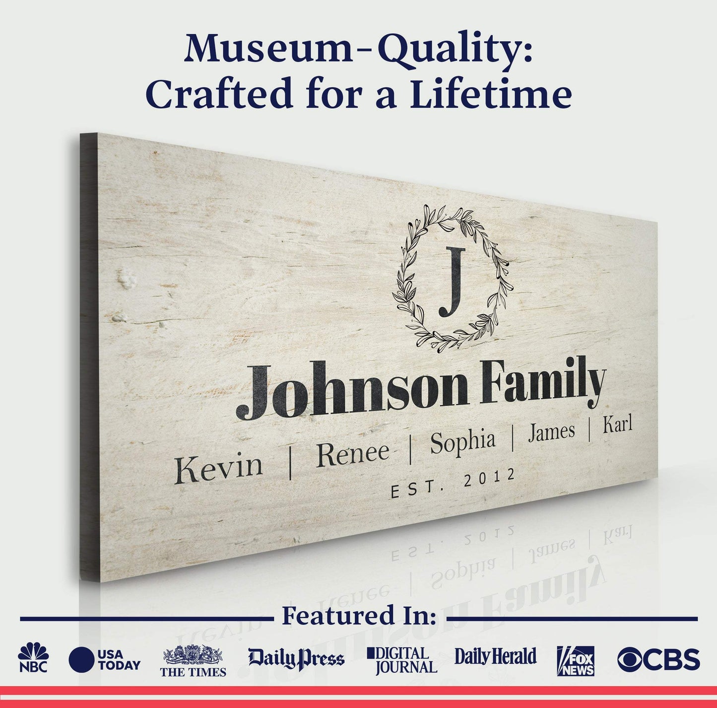 White Family Sign - Tailored Canvases - Flyclothing LLC