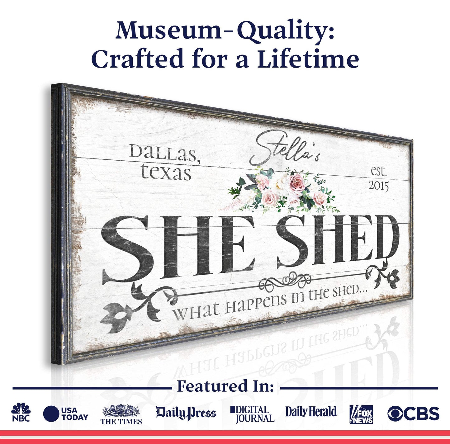 Personalized She Shed Sign VII - Tailored Canvases - Flyclothing LLC