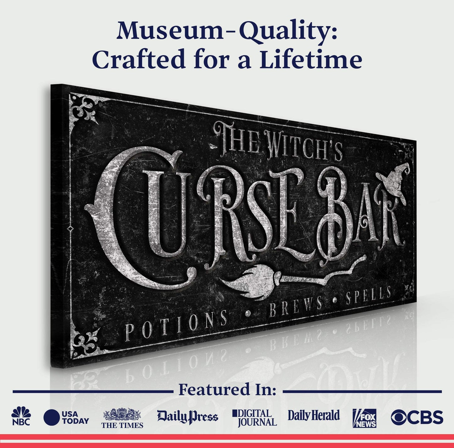 The Witch's Curse Bar Halloween Sign - Tailored Canvases - Flyclothing LLC