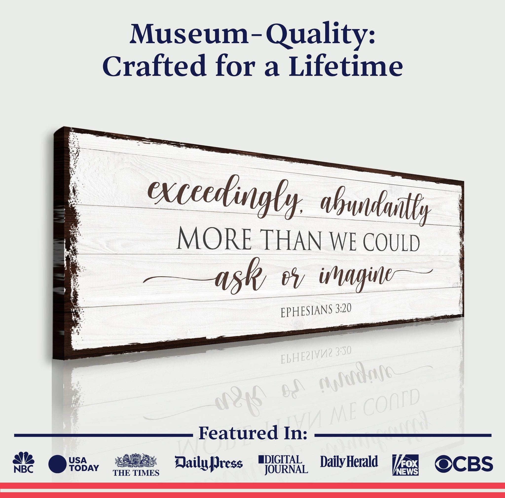 Exceedingly, Abundantly More Than We Could Ask Or Imagine Faith Sign - Tailored Canvases - Flyclothing LLC