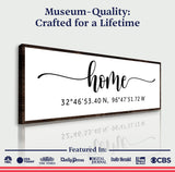 Family Home Coordinates Sign - Tailored Canvases - Flyclothing LLC