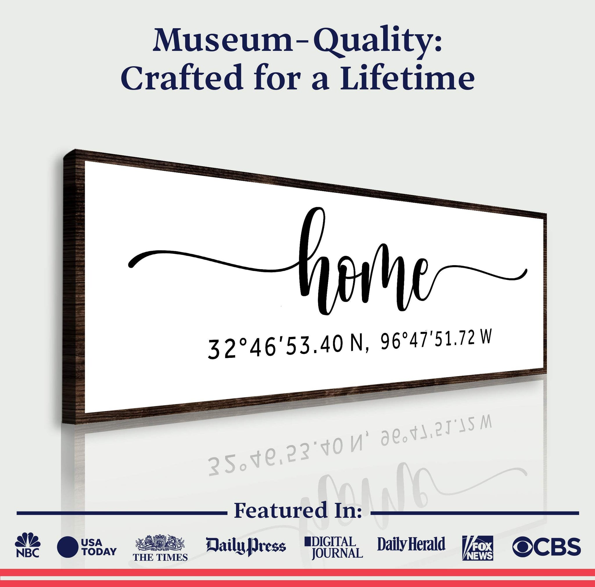 Family Home Coordinates Sign - Tailored Canvases - Flyclothing LLC