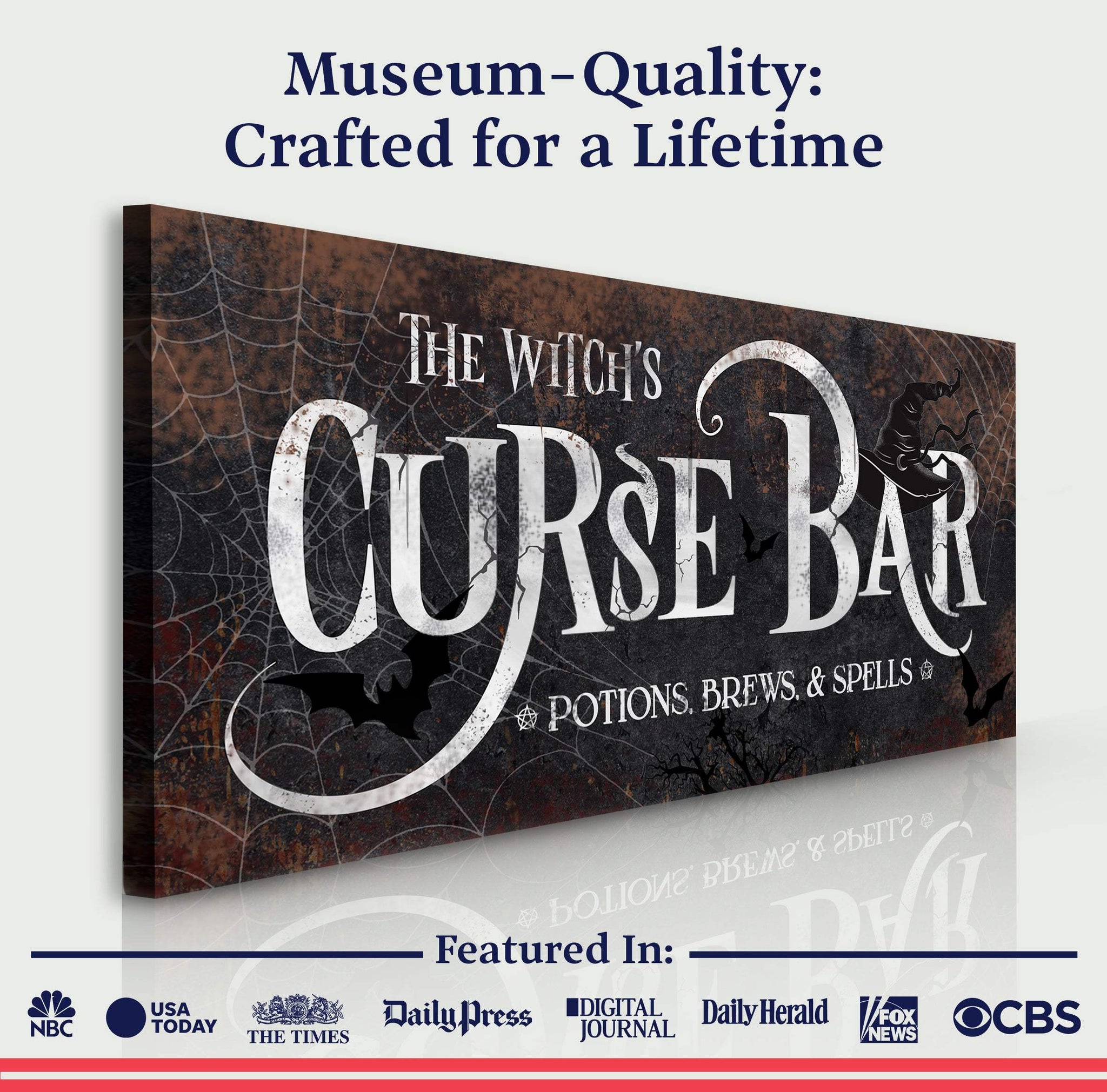 The Witch's Curse Bar Halloween Sign III - Tailored Canvases - Flyclothing LLC