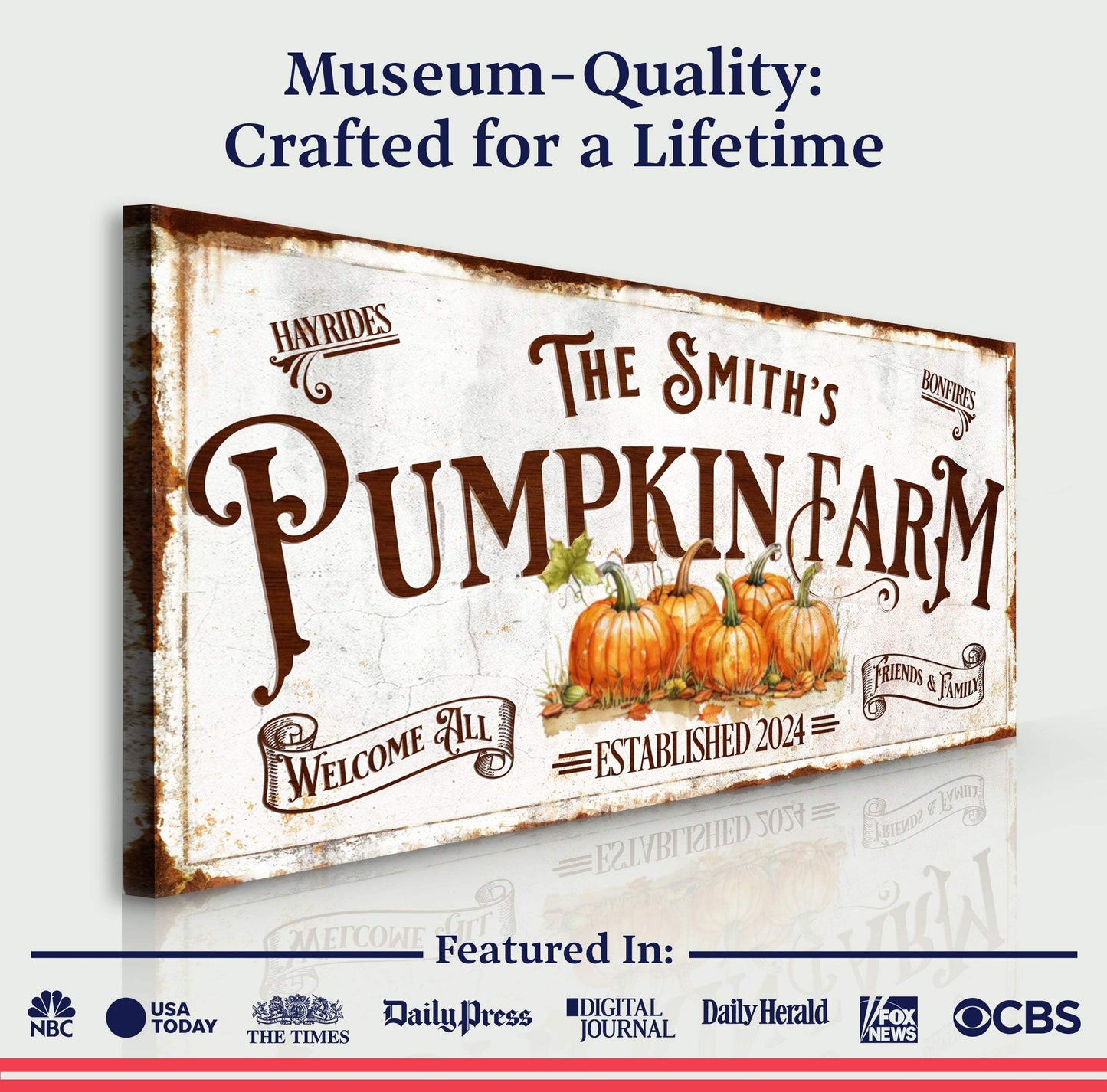 Personalized Pumpkin Farm Sign - Tailored Canvases - Flyclothing LLC