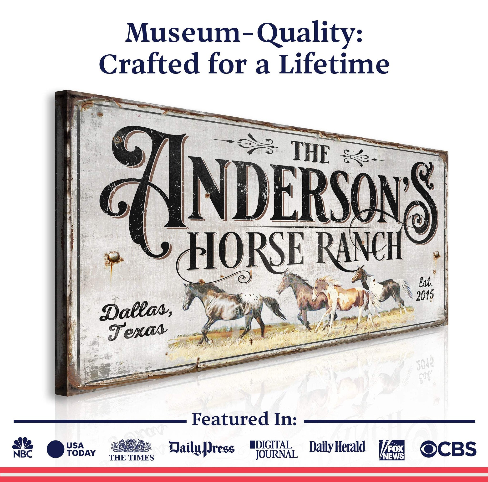 Personalized Horse Ranch Sign II - Tailored Canvases - Flyclothing LLC