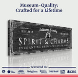 Black Cat’s Spirits & Charms Bar Halloween Sign - Tailored Canvases - Flyclothing LLC