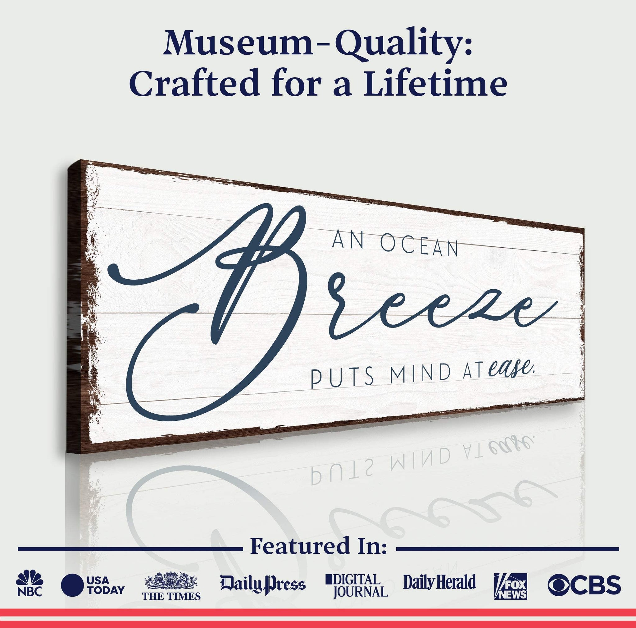 An Ocean Breeze Puts A Mind At Ease Sign - Tailored Canvases - Flyclothing LLC