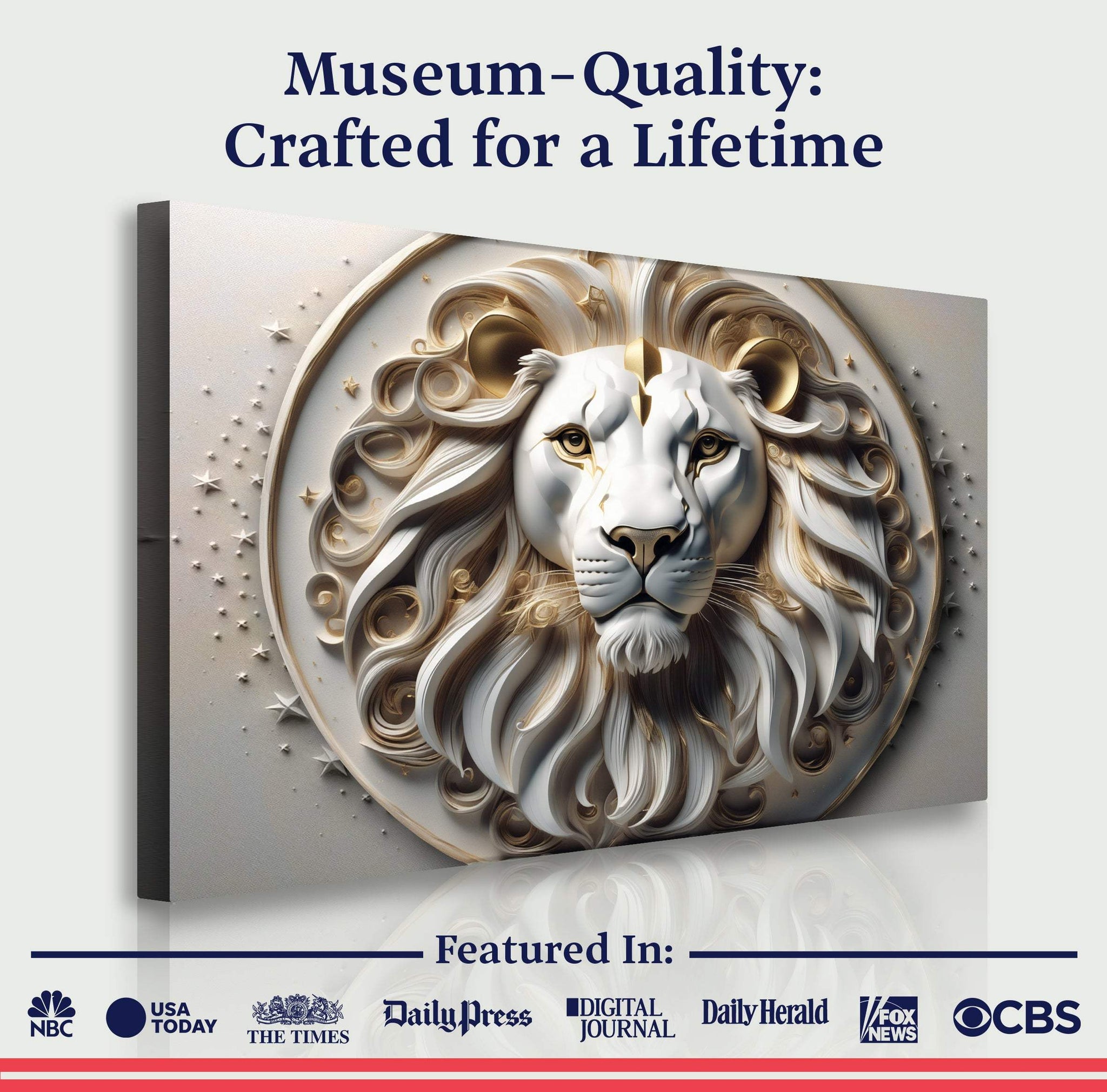 3D Majestic Lion Wall Art VI - Tailored Canvases - Flyclothing LLC