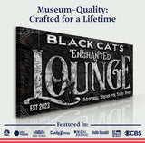 Black Cat's Enchanted Lounge Halloween Sign - Tailored Canvases - Flyclothing LLC