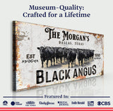 Personalized Black Angus Cattle Sign II - Tailored Canvases - Flyclothing LLC
