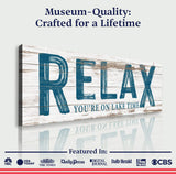 Relax You're on Lake Time Sign - Tailored Canvases - Flyclothing LLC