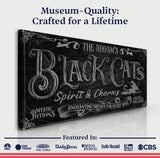 Black Cat’s Spirits & Charms Bar Halloween Sign II - Tailored Canvases - Flyclothing LLC
