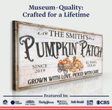 Personalized Pumpkin Patch Sign VII - Tailored Canvases - Flyclothing LLC