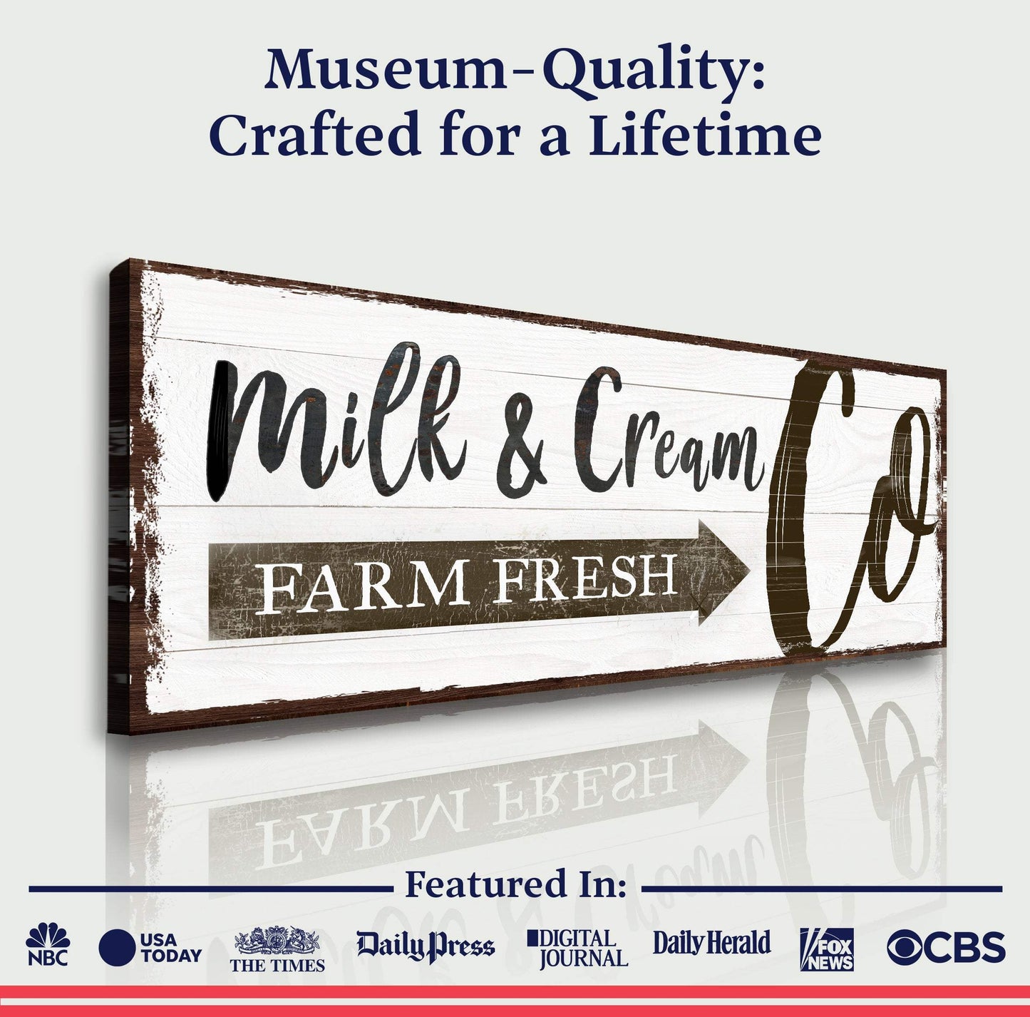 Farm Fresh Milk And Cream Co Sign - Tailored Canvases - Flyclothing LLC