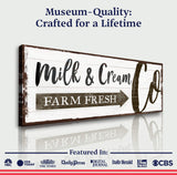 Farm Fresh Milk And Cream Co Sign - Tailored Canvases - Flyclothing LLC