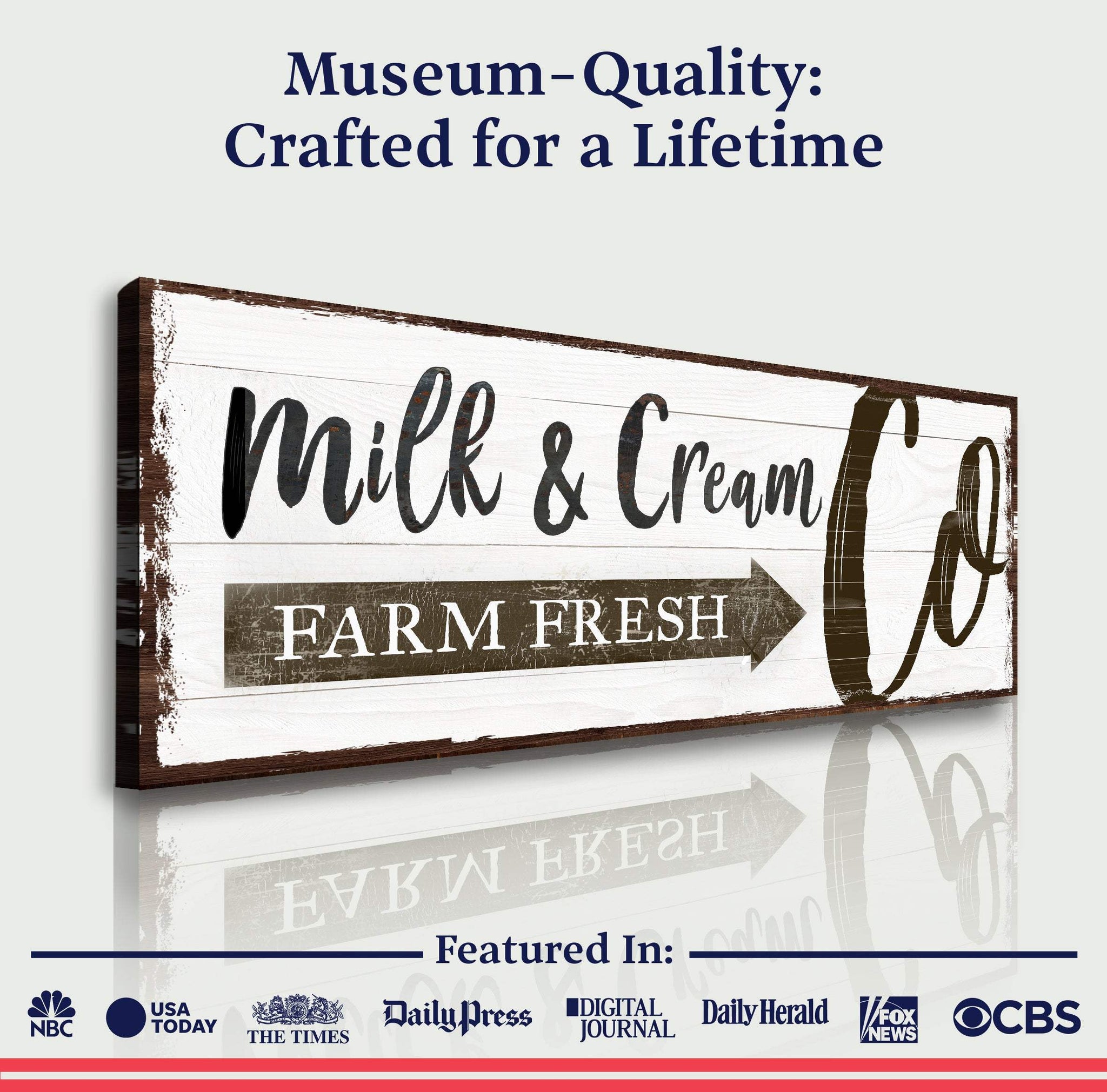 Farm Fresh Milk And Cream Co Sign - Tailored Canvases - Flyclothing LLC
