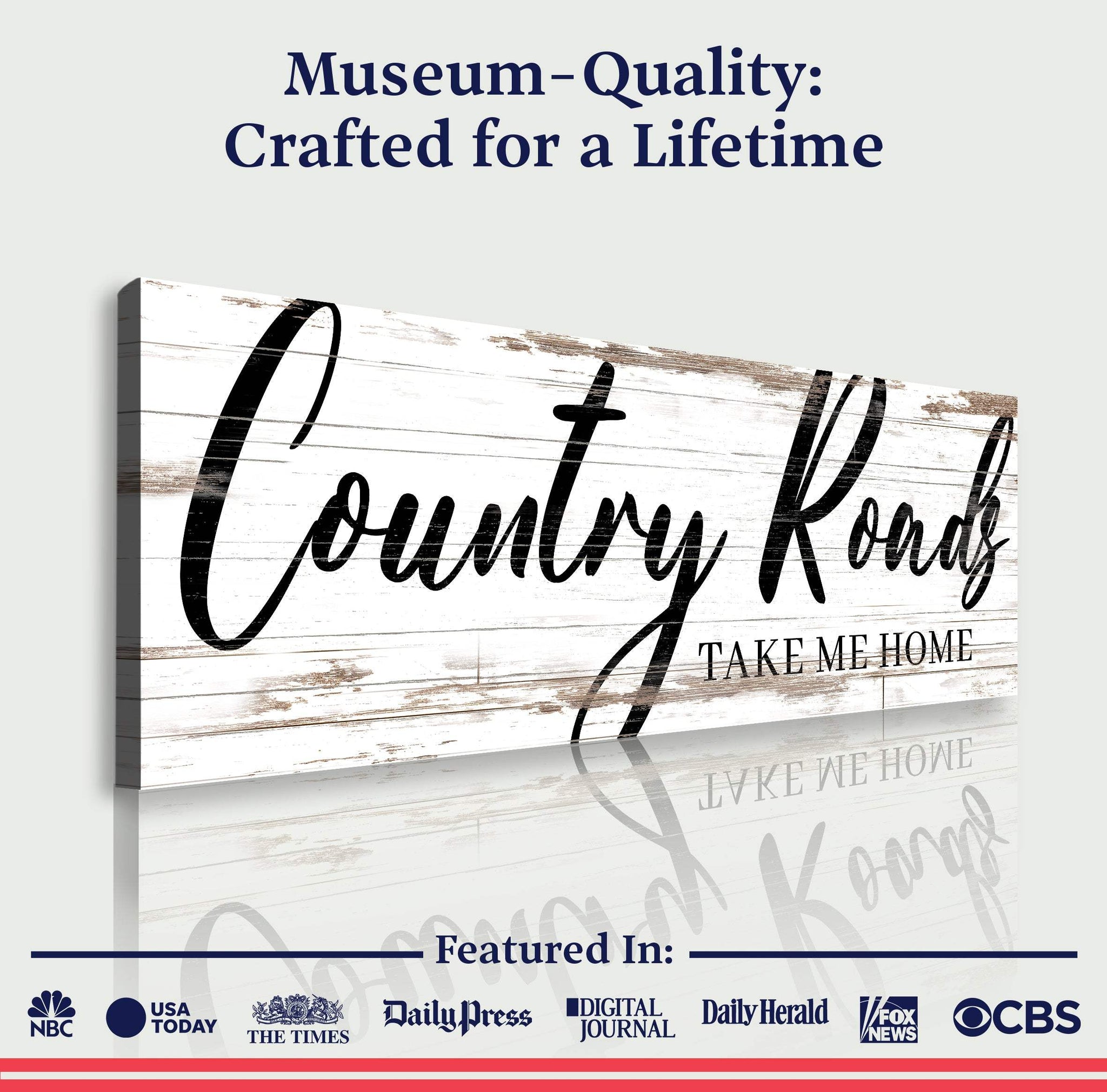Country Roads Take Me Home Sign II - Tailored Canvases - Flyclothing LLC