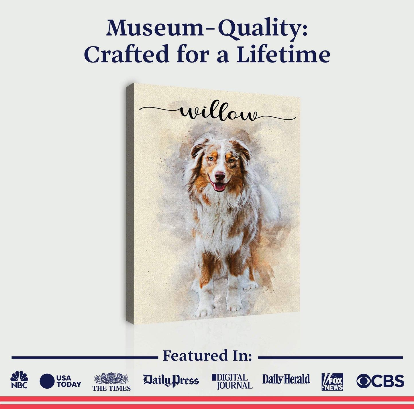 Pet Memorial Watercolor Portrait Sign II - Tailored Canvases - Flyclothing LLC