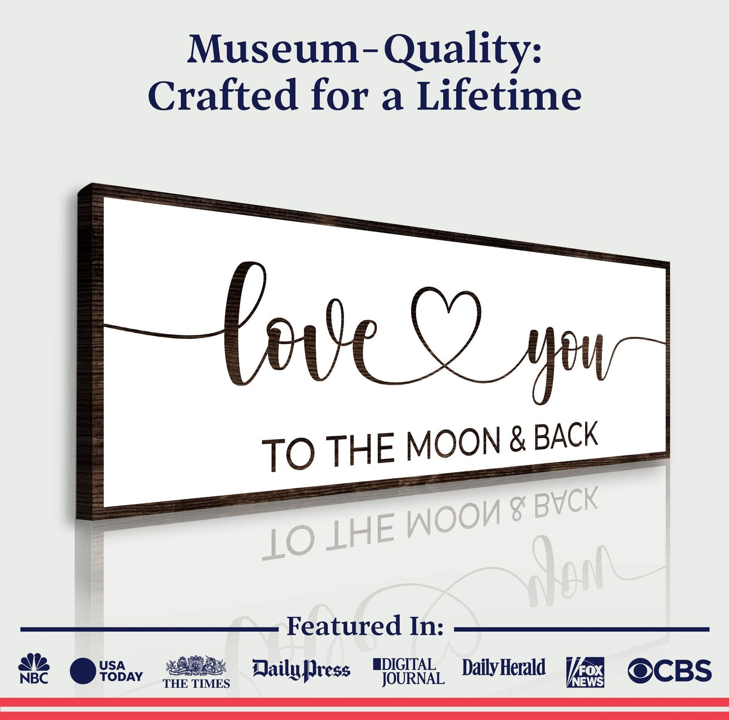 Love You To The Moon And Back Sign II - Tailored Canvases - Flyclothing LLC