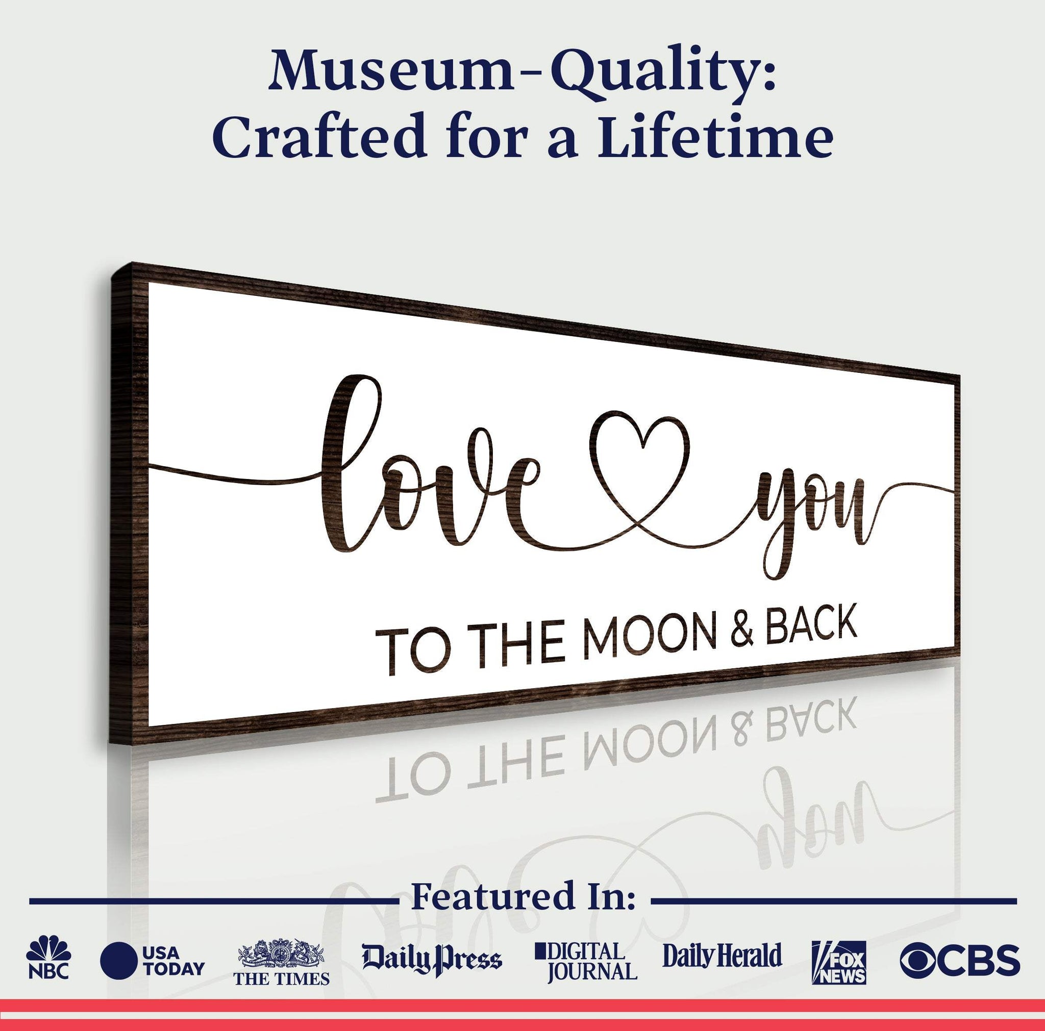 Love You To The Moon And Back Sign II - Tailored Canvases - Flyclothing LLC
