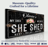 Personalized She Shed Sign IX - Tailored Canvases - Flyclothing LLC