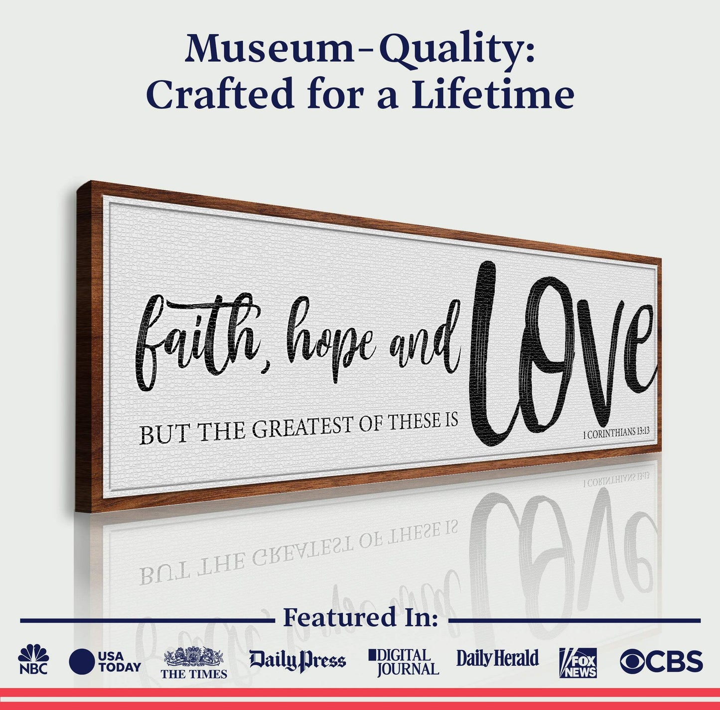 Faith Hope And Love 1 Corinthians 13:13 Faith Sign II - Tailored Canvases - Flyclothing LLC