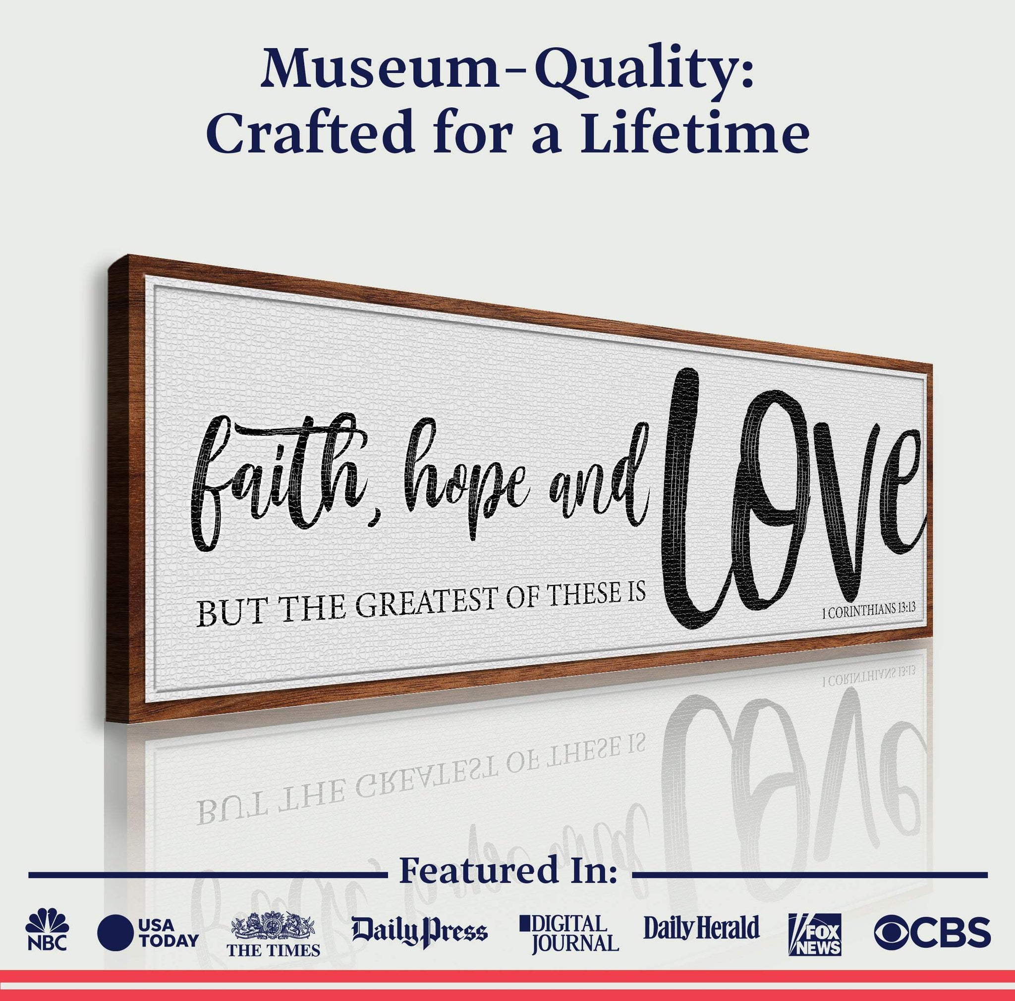 Faith Hope And Love 1 Corinthians 13:13 Faith Sign II - Tailored Canvases - Flyclothing LLC