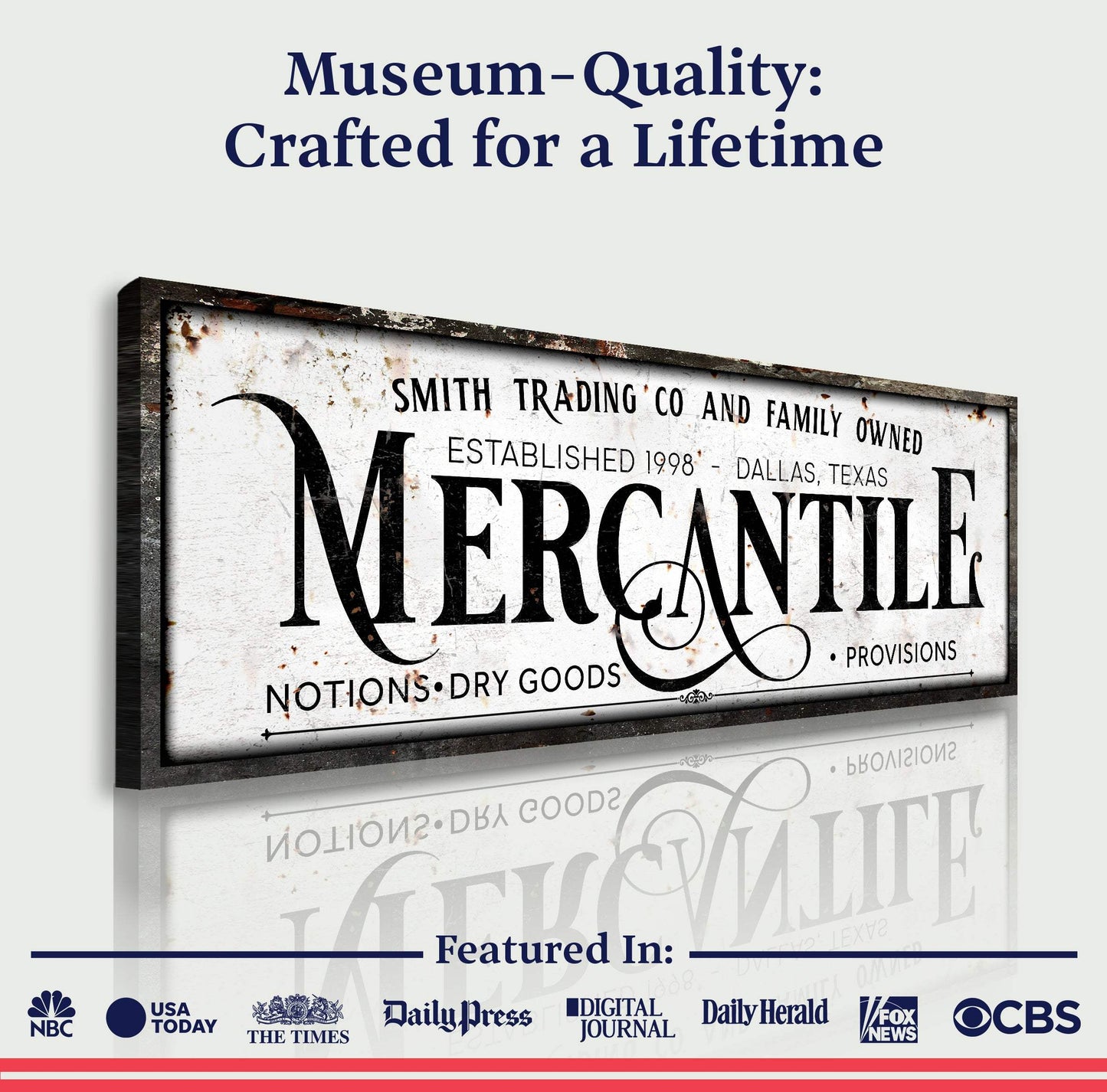 Family Owned Mercantile Sign - Tailored Canvases - Flyclothing LLC