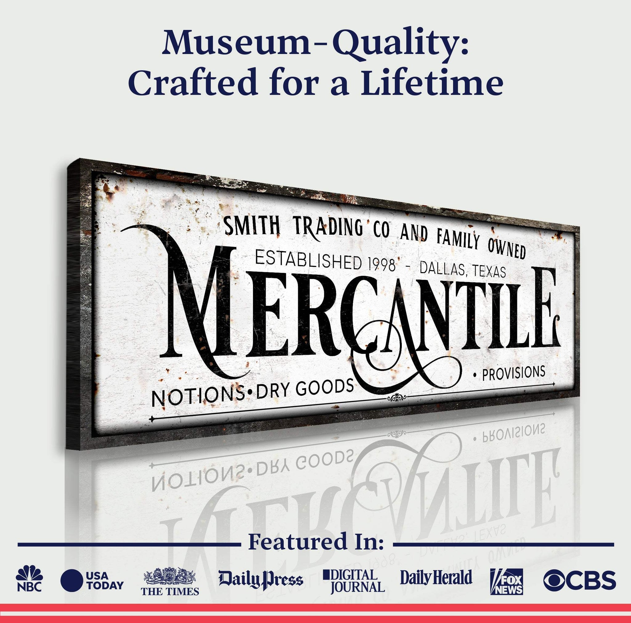 Family Owned Mercantile Sign - Tailored Canvases - Flyclothing LLC