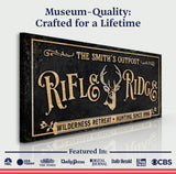 Personalized Rifle Ridge Family Sign - Tailored Canvases - Flyclothing LLC