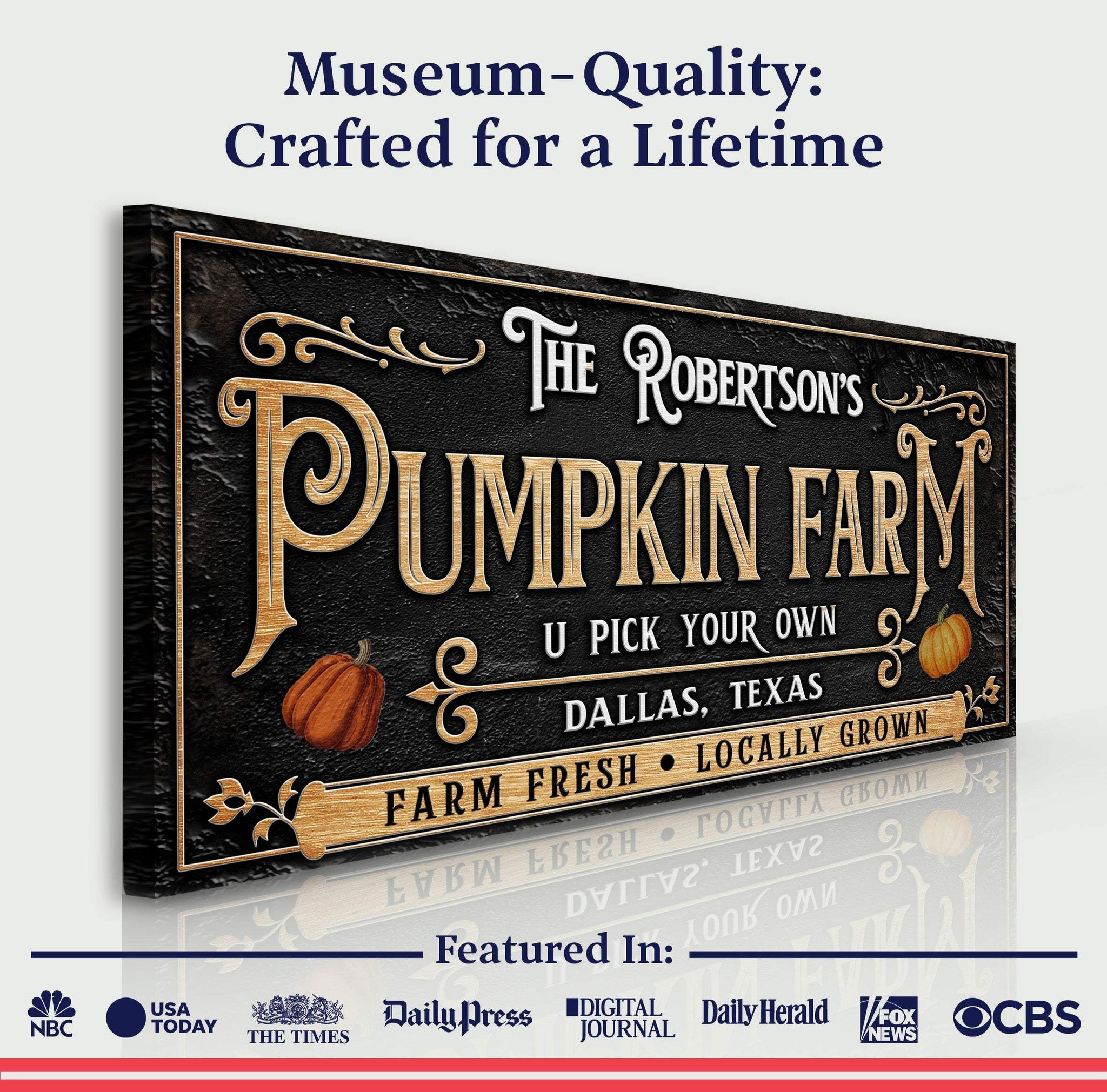 Personalized Pumpkin Farm Halloween Sign - Tailored Canvases - Flyclothing LLC