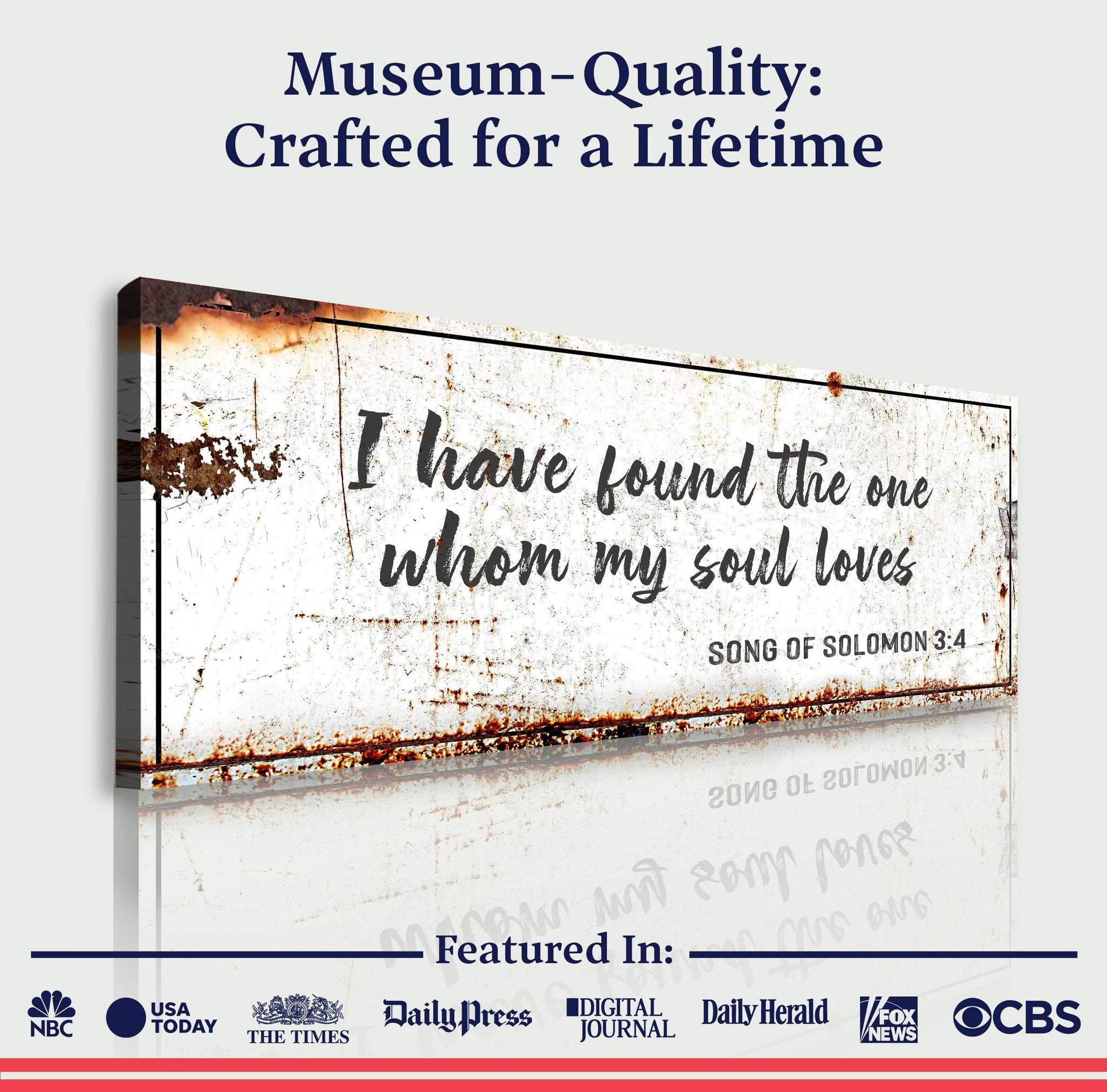 Song of Solomon 3:4 - I Have Found The One Rustic Sign - Tailored Canvases - Flyclothing LLC