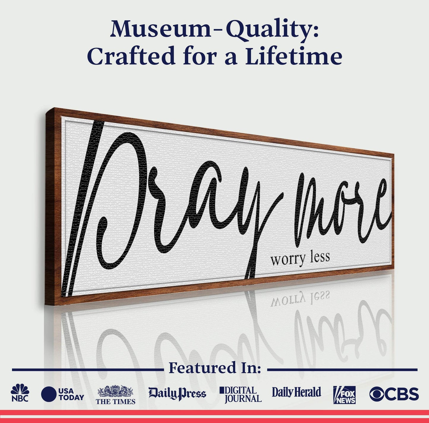 Pray More Worry Less Faith Sign IV - Tailored Canvases - Flyclothing LLC