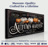 Family Autumn Harvest Thanksgiving Sign - Tailored Canvases - Flyclothing LLC