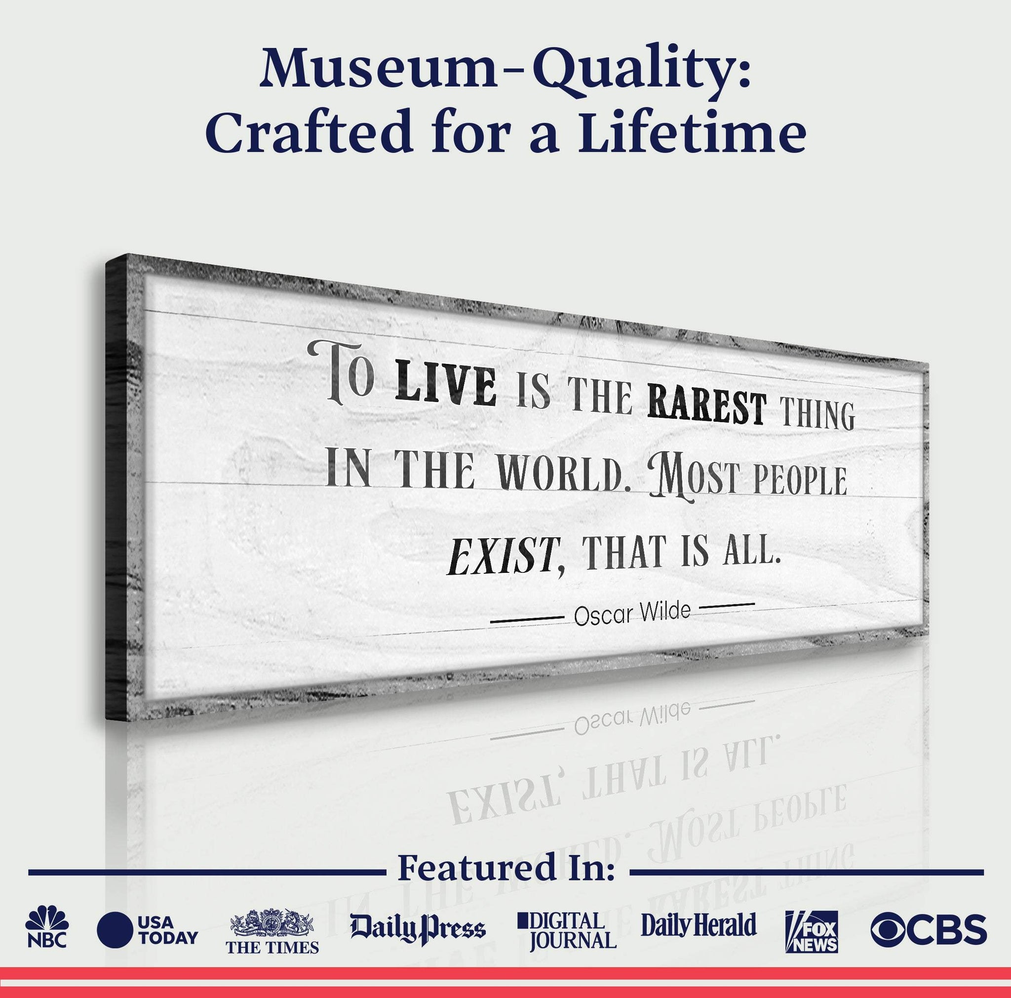 To Live Is The Rarest Thing Farmhouse Sign - Tailored Canvases - Flyclothing LLC