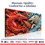 3D Dragon and Wolf Wall Art V - Tailored Canvases - Flyclothing LLC