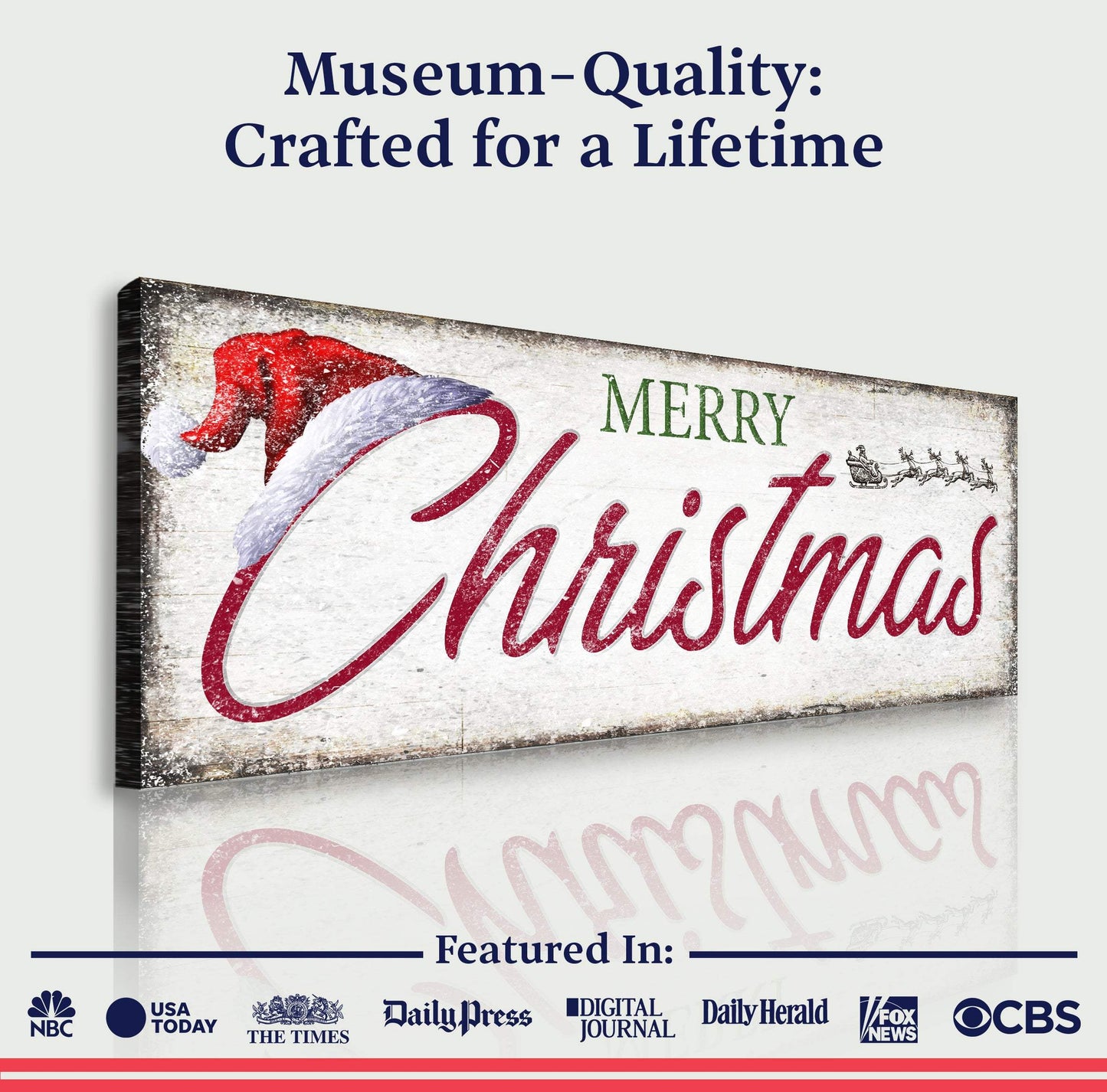 Vintage Merry Christmas Sign IV - Tailored Canvases - Flyclothing LLC