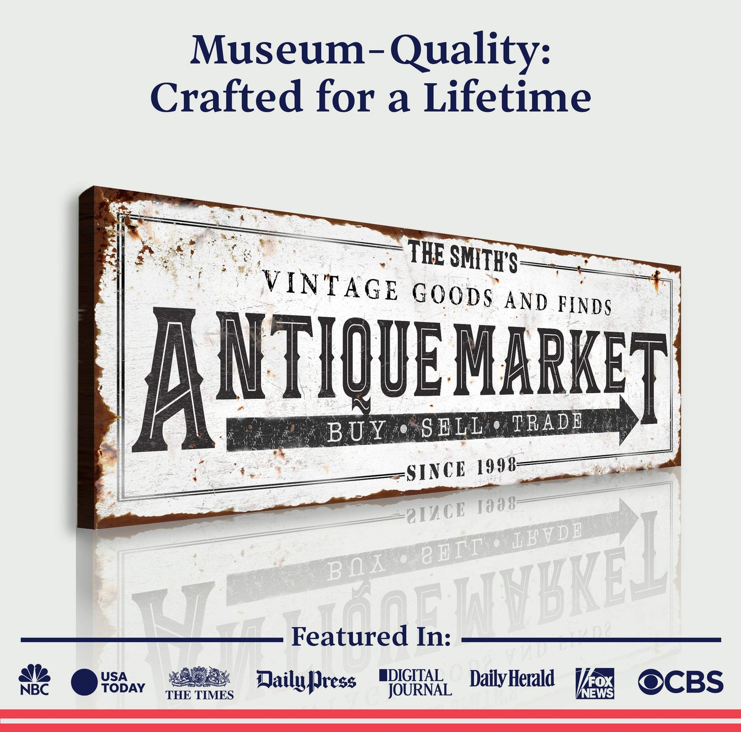 Vintage Antique Market Sign II - Tailored Canvases - Flyclothing LLC