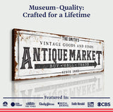Vintage Antique Market Sign II - Tailored Canvases - Flyclothing LLC