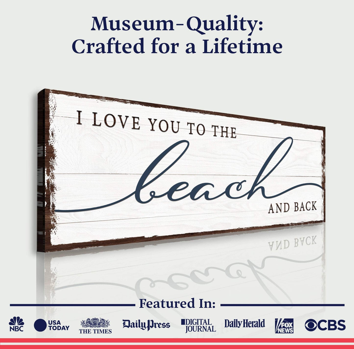 Love You To The Beach And Back Sign - Tailored Canvases - Flyclothing LLC