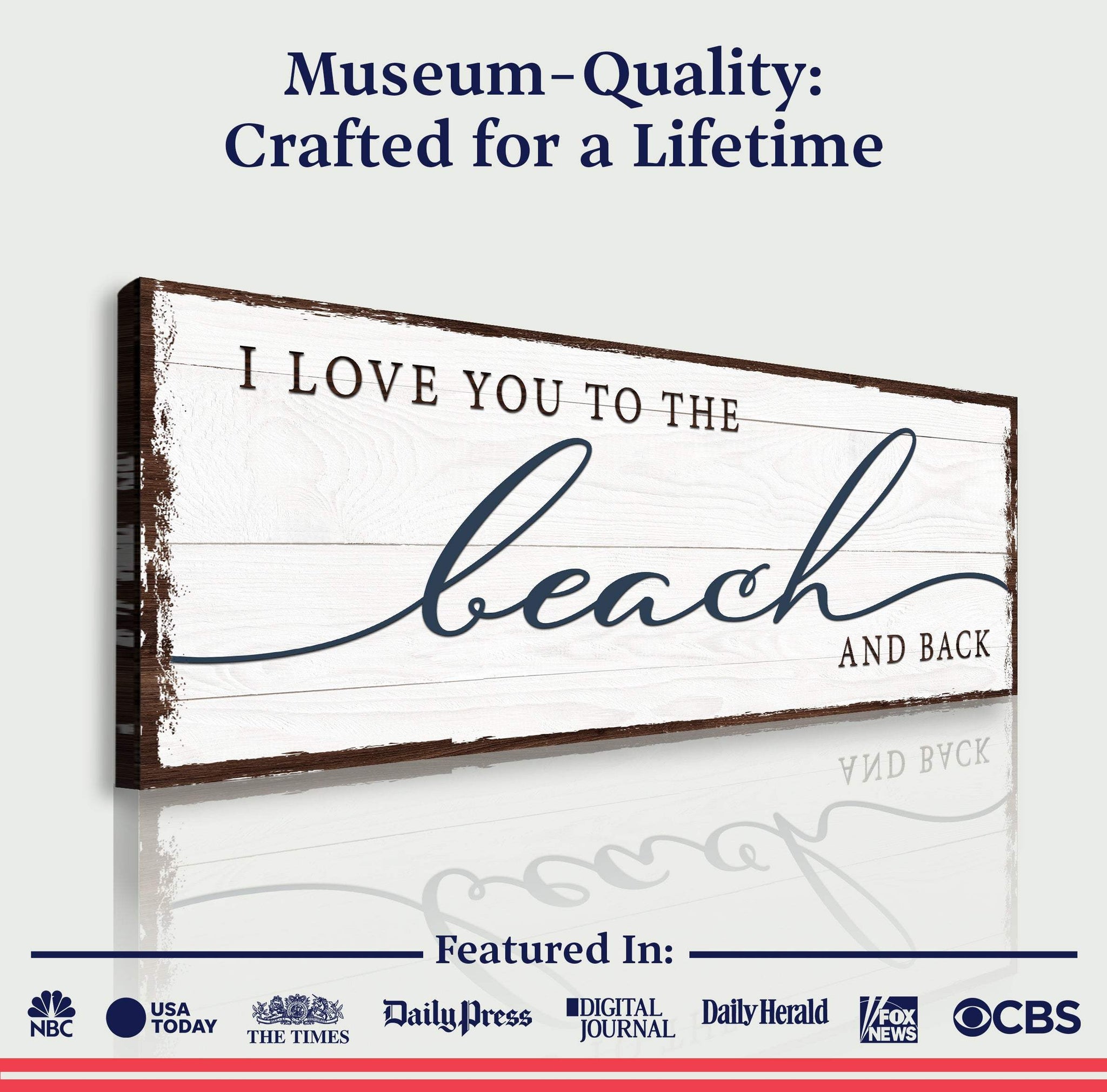 Love You To The Beach And Back Sign - Tailored Canvases - Flyclothing LLC
