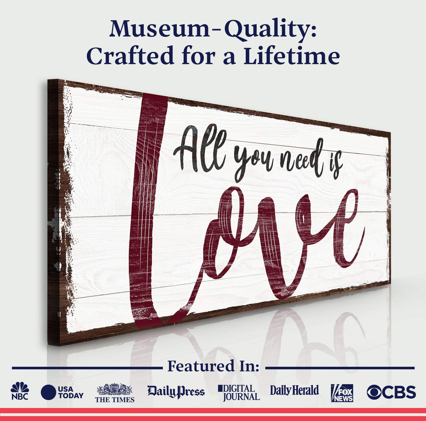 All You Need Is Love Sign - Tailored Canvases - Flyclothing LLC