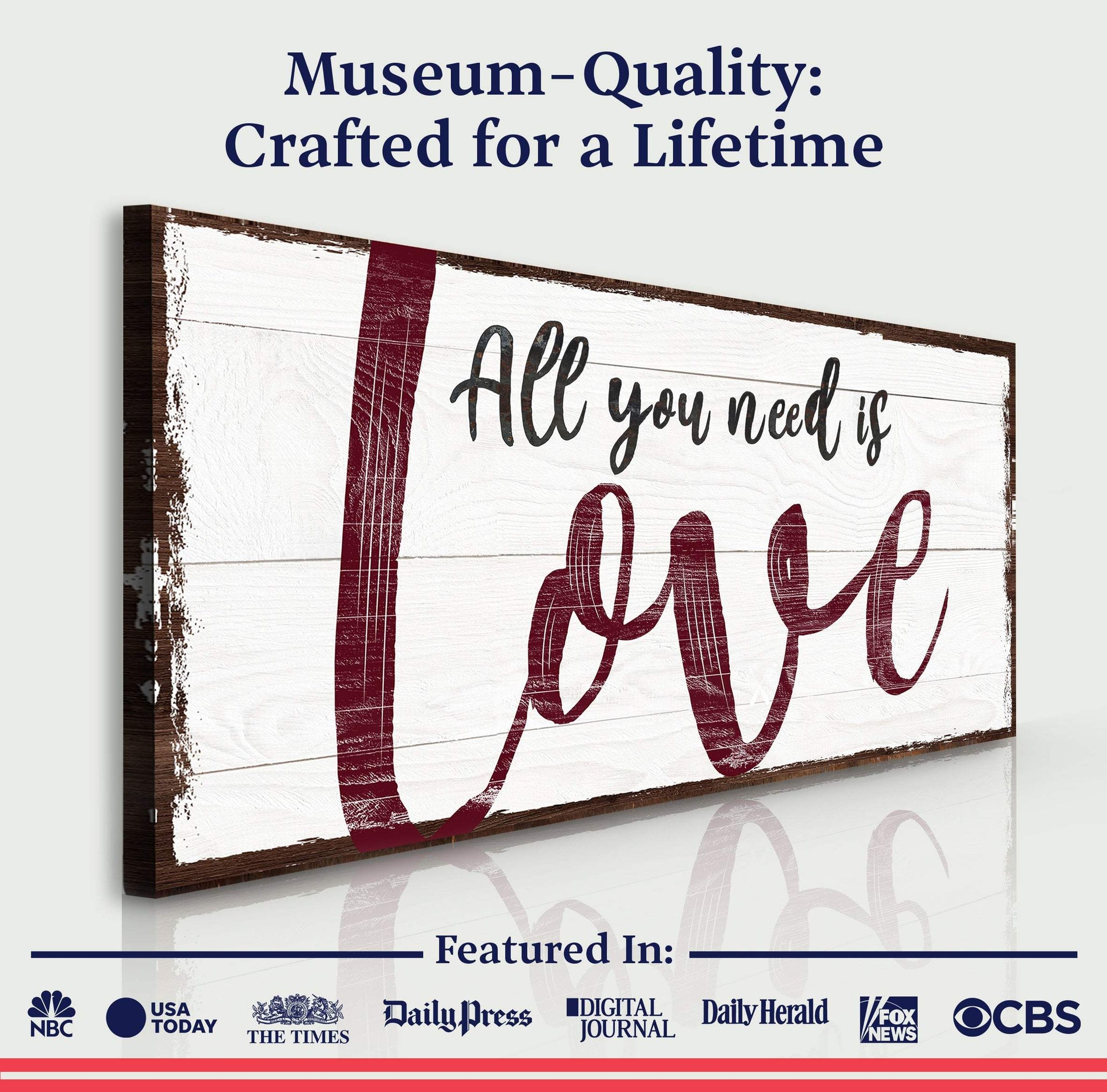 All You Need Is Love Sign - Tailored Canvases - Flyclothing LLC