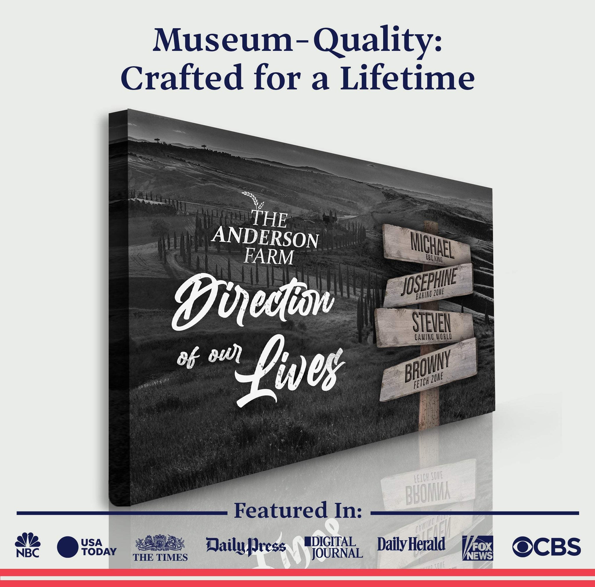 Direction Of Our Lives Family Farm Names Sign - Tailored Canvases - Flyclothing LLC