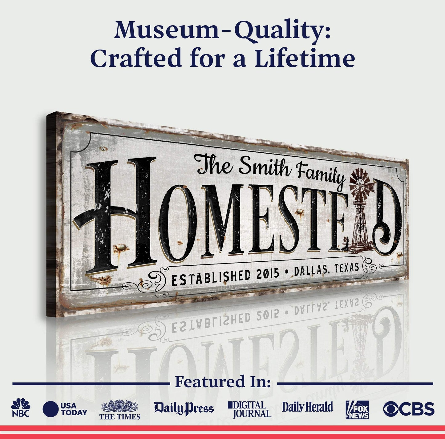 Vintage Rust Homestead Sign - Tailored Canvases - Flyclothing LLC