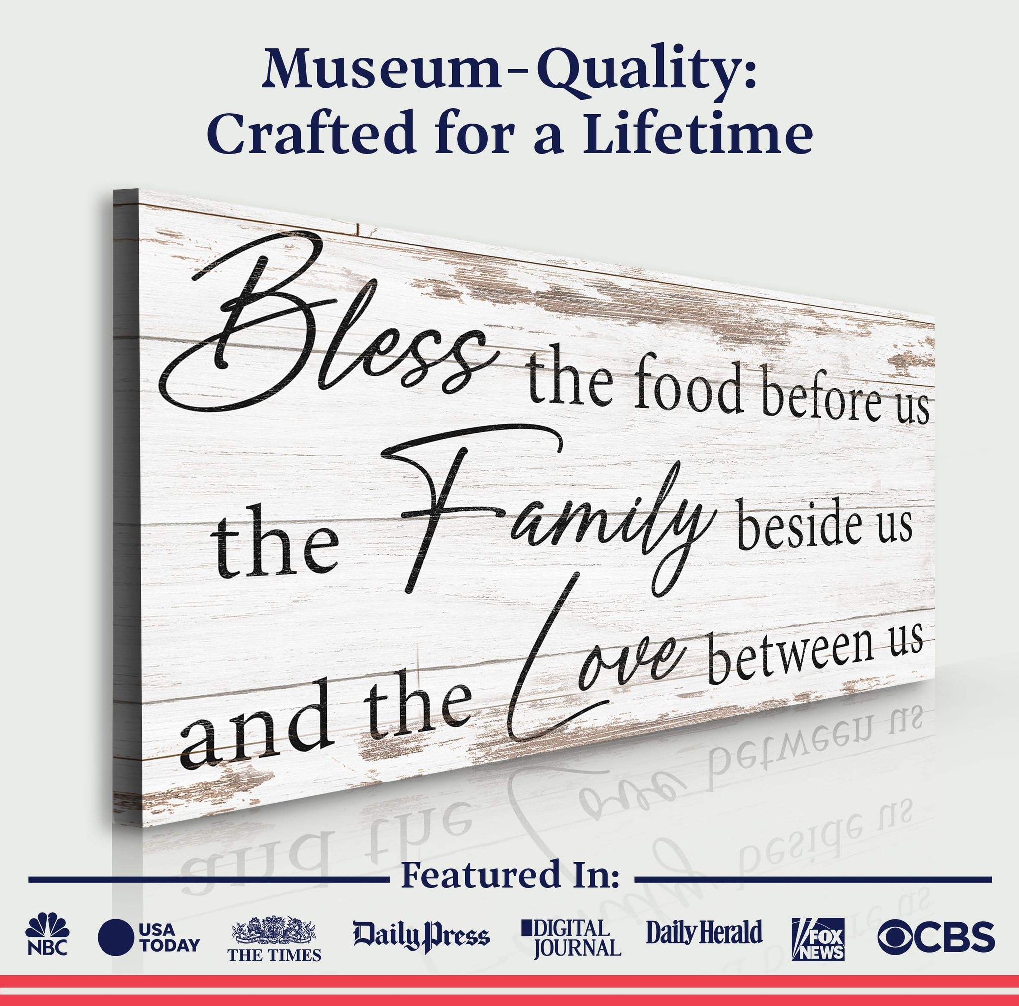 Bless The Food, Family, And Love Sign V - Tailored Canvases - Flyclothing LLC